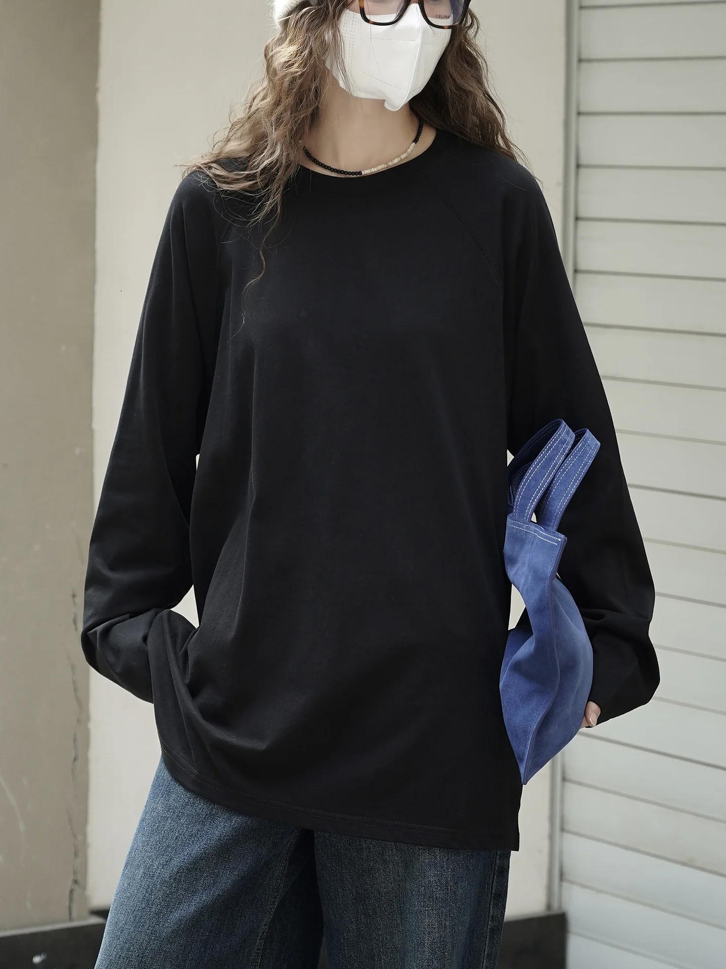 

Autumn new Korean style minimalist long sleeved T-shirt with loose casual top for women