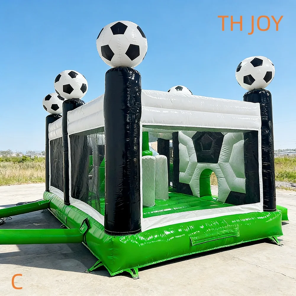 Commerial Football aufblasbares Moonwalk Bounce House Fußball-Türsteher Combo Slide-Spielzeug zu verkaufen