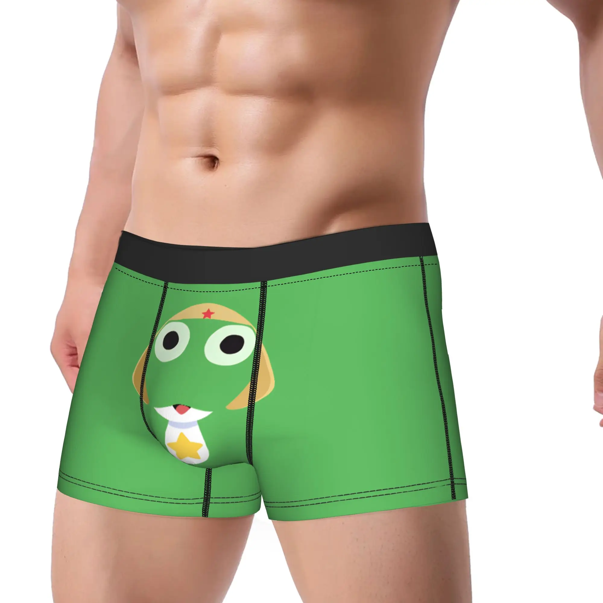 Keroros Gunsous Frog Underwear  Men Panties Printed Novelty Trunk Quality Boxer Brief Large Size