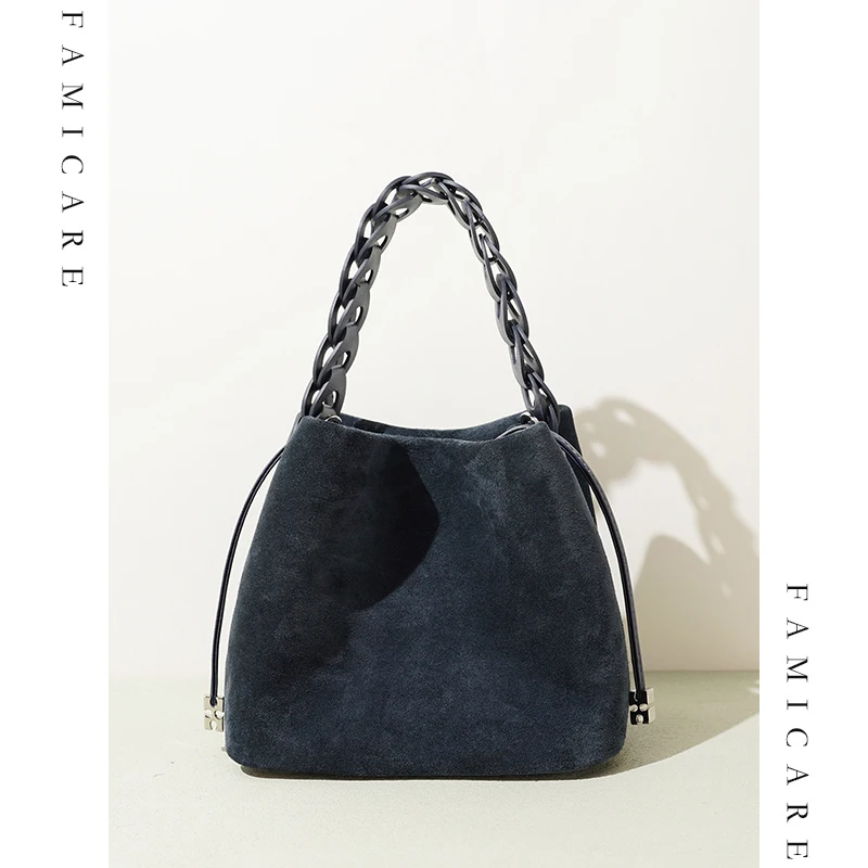 

Осень-зима 2022, новая замшевая ручная сумка-тоут, ажурная тканая ручка, винтажная сумка через плечо, женская уникальная дорожная сумка