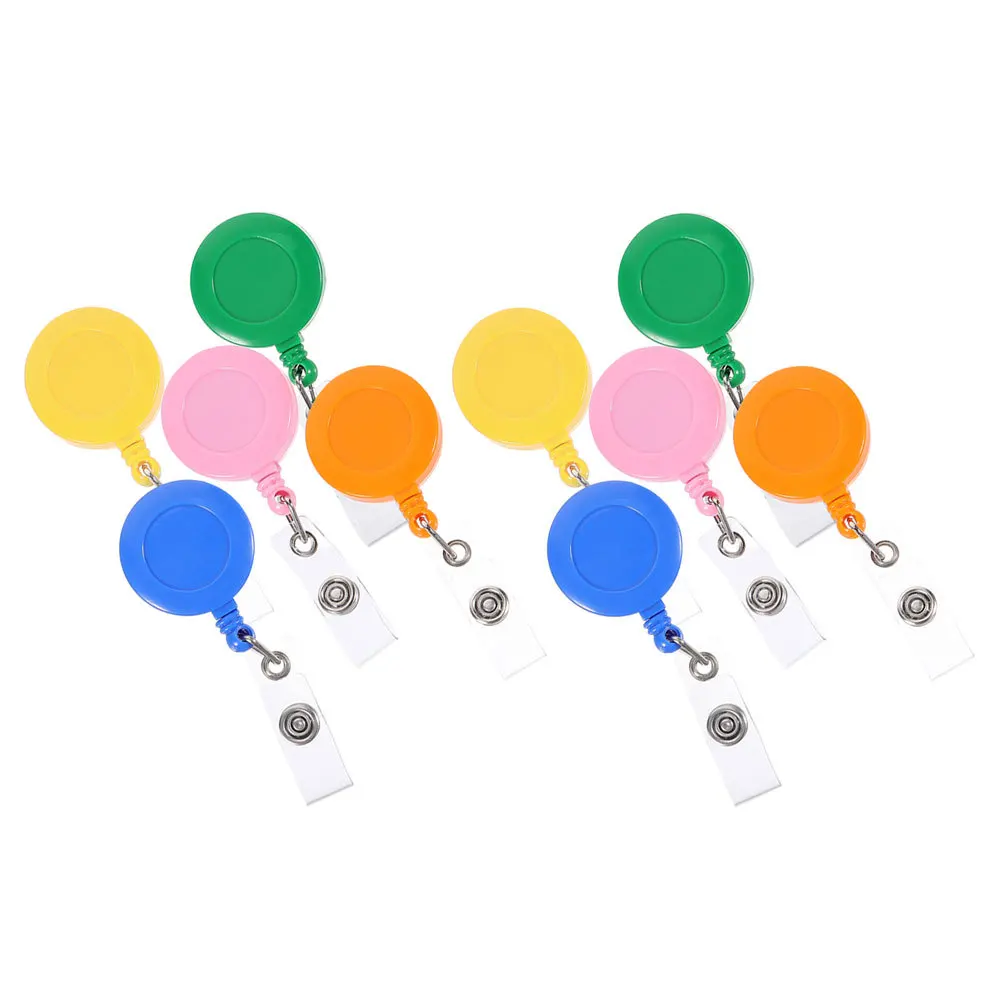 

9Pcs Retractable Badge Holder Chest Card Clips Aluminum Alloy Nurse Id Card Reel Buckle Multi-Function Name Tag Holder