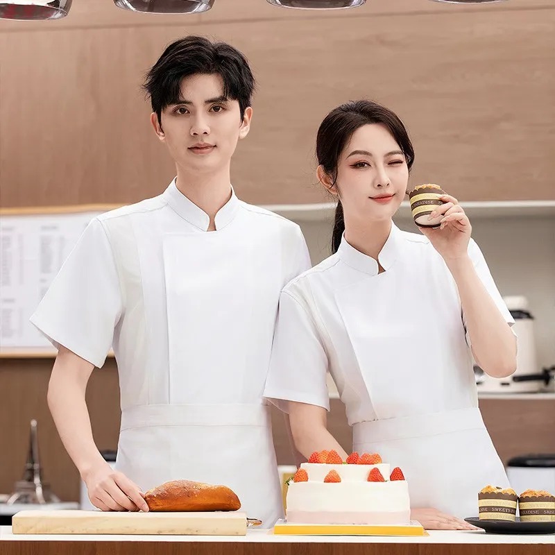 سترة الشيف الصيفية القابلة للتنفس بأكمام قصيرة ملابس العمل للفنادق والمطاعم والمطابخ والمقاصف والخبازين