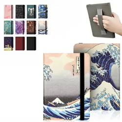 Universal Hand Strap Case for Pocketbook 633/606/628 Color Basic 4 Touch Lux 5 617 PB617 Ereader 6 Inch Ebook Case Print Cover