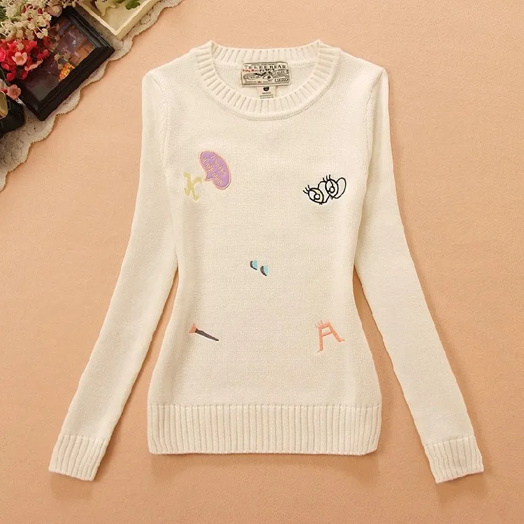 سترة جديدة من القطن الخالص لعام 2024 للفتيات الطالبات للخريف والشتاء طبقة أساسية للتخسيس irt مستديرة دافئة Ne Long Sve #4