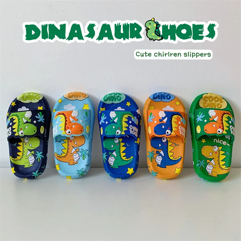 حار بيع طفل النعال 2025 صيف جديد الكرتون حذاء أطفال موضة صنادل للبنات ديناصور الصبي أحذية لينة وحيد أحذية المنزل Tashпочки #4