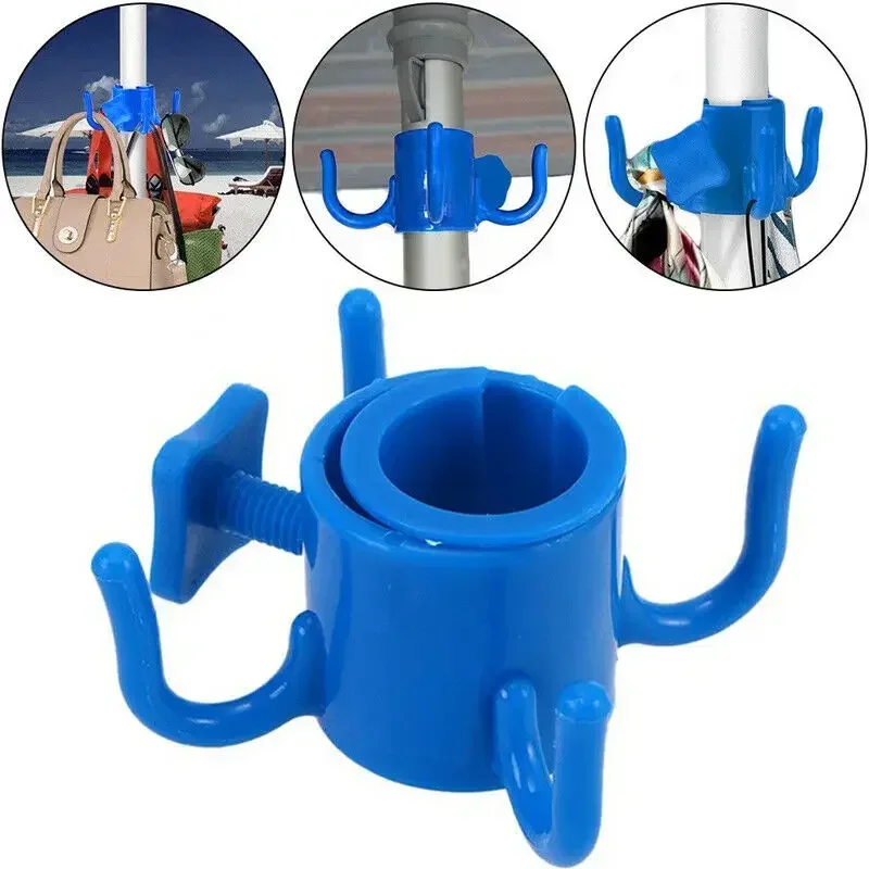 Beach Umbrella Hook Hanging Camping Holder Four Corner Beach Umbrella Hook Clasp for Towels Bags Hats Tent Accessories Tent Hook