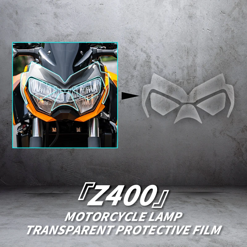 Gebruikt Voor Kawasaki Z400 Fiets Koplamp En Instrument Stickers Motorlamp Accessoires Transparante Beschermende Film