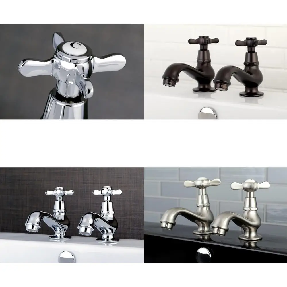 

Полированный хромированный смеситель для раковины с крестообразной ручкой, модель KS1101BEX