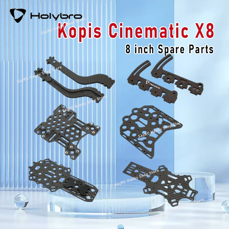 Holybro Kopis Cinematic X8 8 polegadas FPV Frame Kit Peças de reposição Substituição ARM Placa superior/inferior Suporte do motor Placa de montagem da câmera