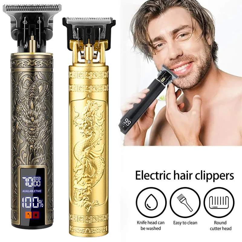 T9 Electric Hairdresser Oil Shaving Head Electric Pusher Carving Electric Pusher Cutting Hair Precision Clipper for Men Care