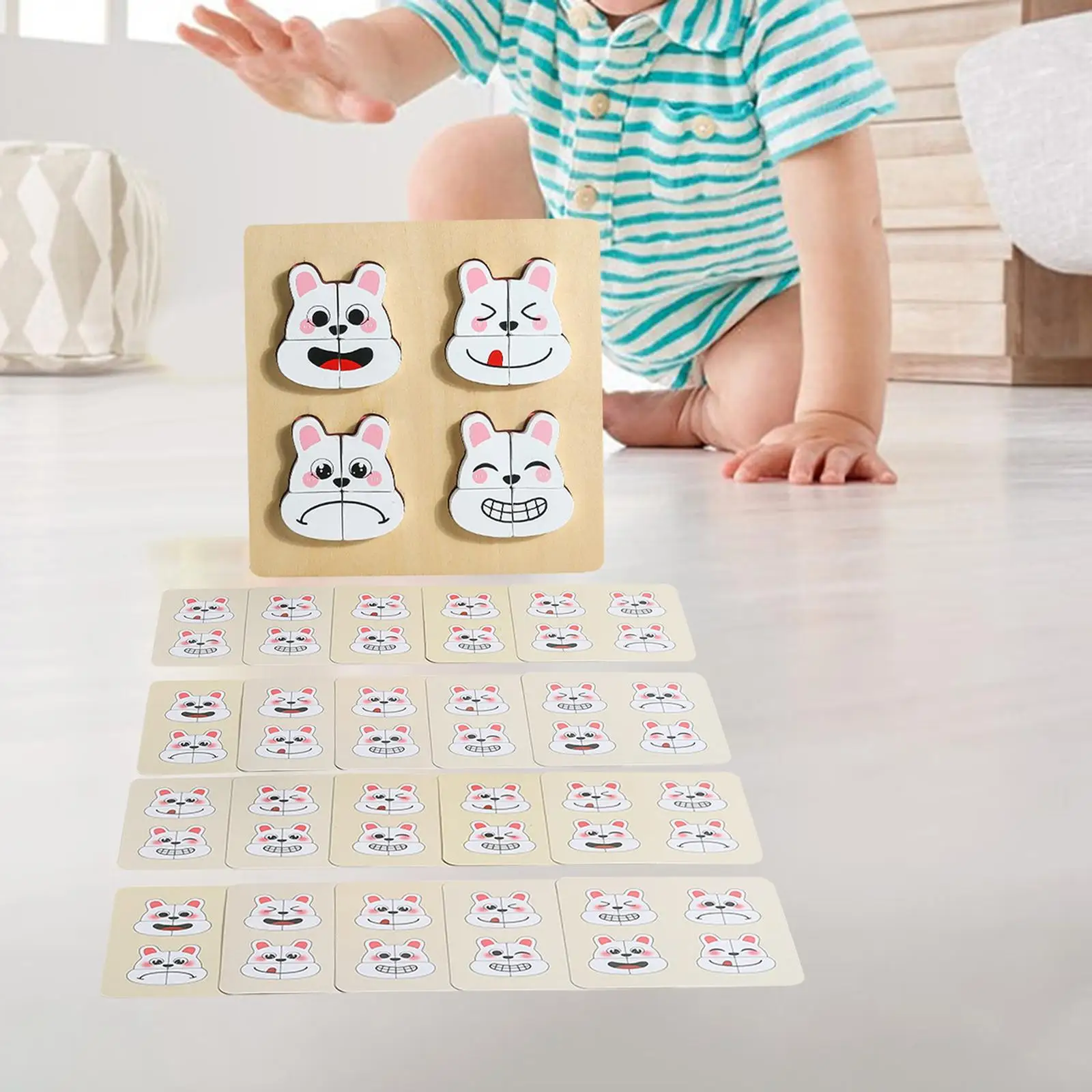 Cartoon Rabbit Puzzles para bebê, Animal Bunny Puzzle Boards, Brinquedo do curso