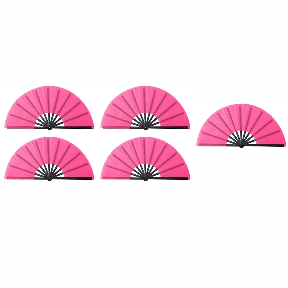 5Pcs Large Clap Fans For Line Dancing Large Chinese Folding Hand Fans For Men/Women Festival Dance Performance Decorations