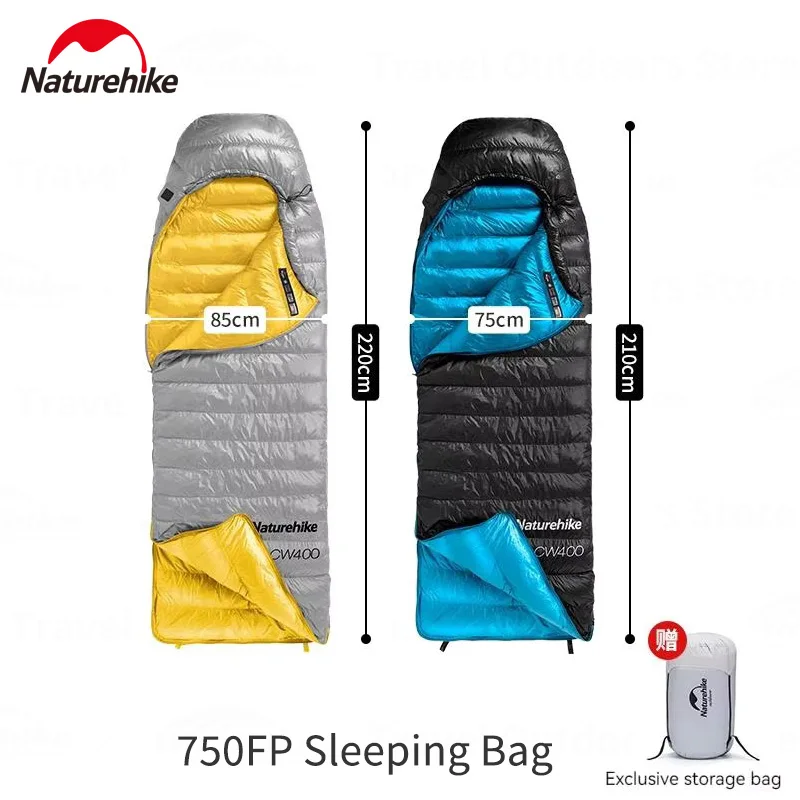Naturehike – sac de couchage d'extérieur en duvet de canard, ultraléger, pour Camping, enveloppe chaude Portable, 750FP, pour adultes, hiver
