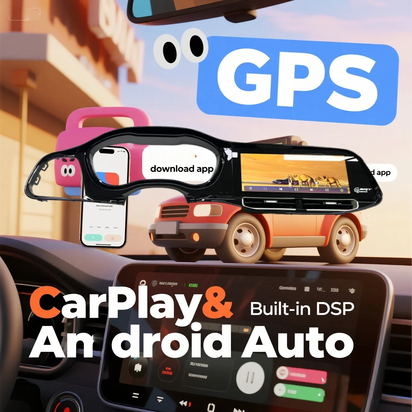 

NPLL для Dodge Challenger SRT Hellcat 2010-2023 Carplay Android 13, автомобильный радиоприемник с сенсорным ЖК-экраном, мультимедийный плеер, GPS Navi 4G BT