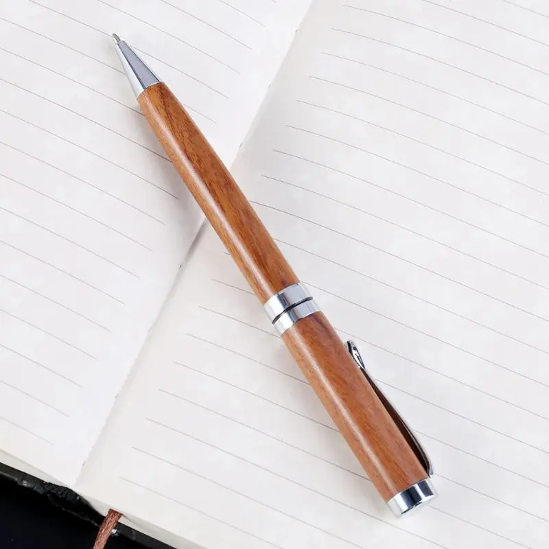 Luxury Handmade Wooden Twist Business Office Nib Ballpoint Pen Stationary