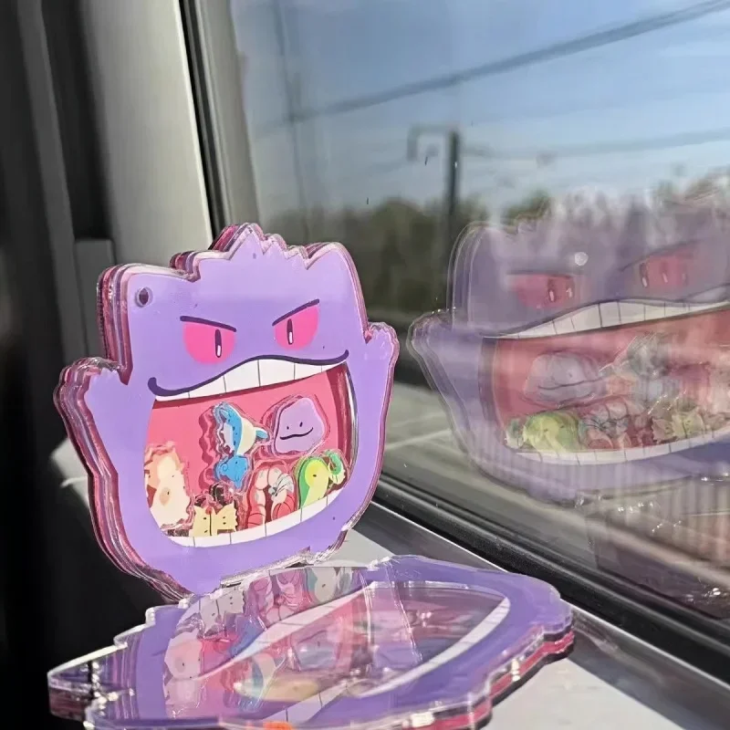 البوكيمون Gengar هزة الكرتون الرسوم المتحركة الطرفية سلسلة مفاتيح مصنوعة من الأكريليك الإبداعية حقيبة مدرسية قلادة لعبة لتخفيف التوتر بالجملة
