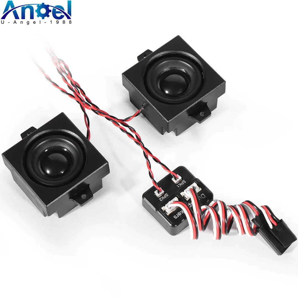 Módulo de som duplo para motor diesel com controle remoto, alto-falante de 5w adequado para carro e caminhão de controle remoto 1/10 1/8 1/6