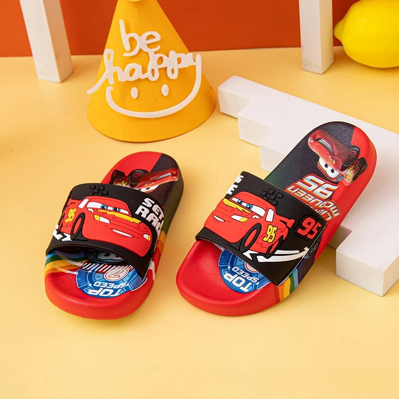 New Summer Children Sandals Kids Cars Cartoon Toddler Boys Soft Sole Shoes Anti-Slip Slippers Wearable in all seasons Sandals