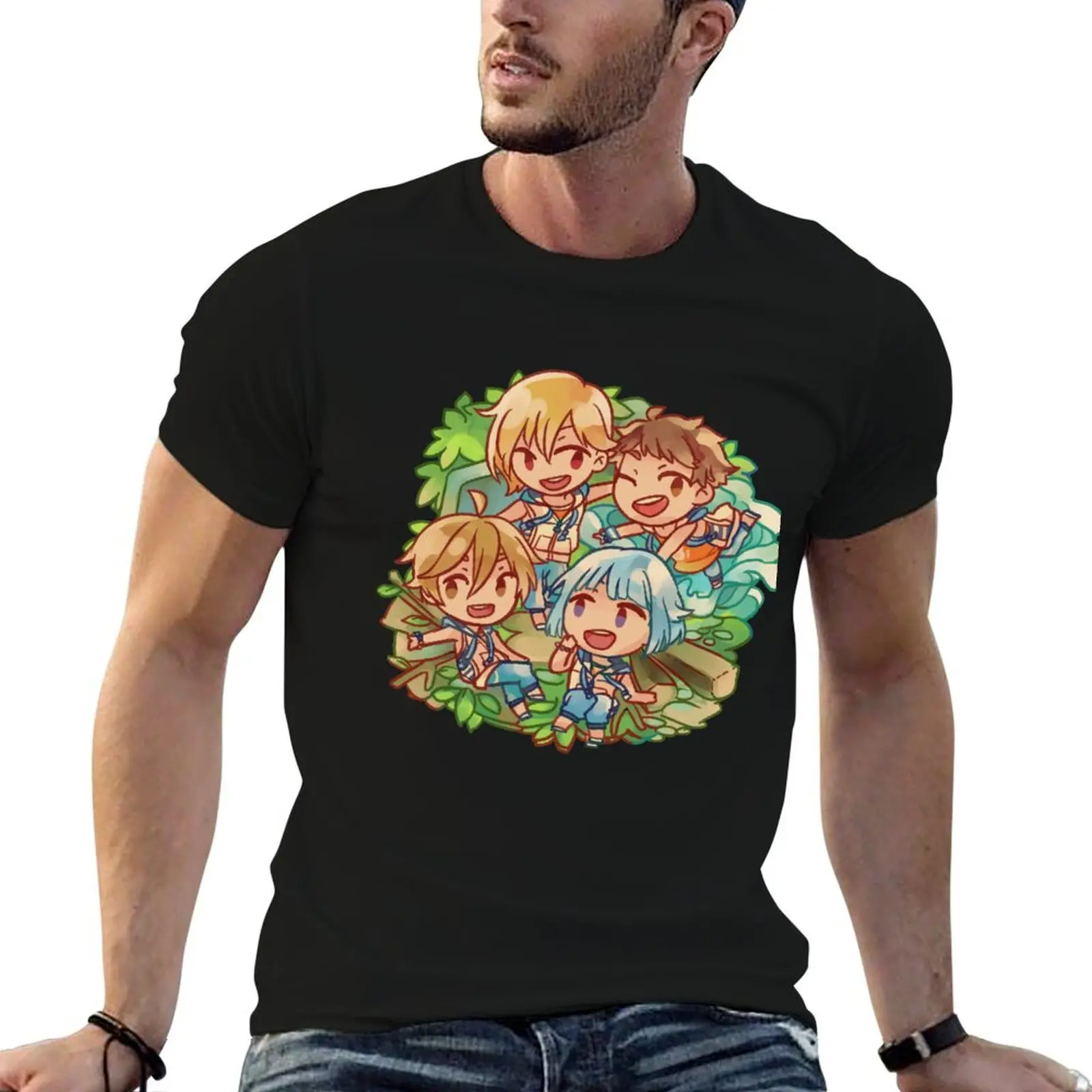 Camiseta Enstars Ra*bits Summer Camp, camisetas gráficas para hombre, camisetas de algodón 100% con estampados, camiseta