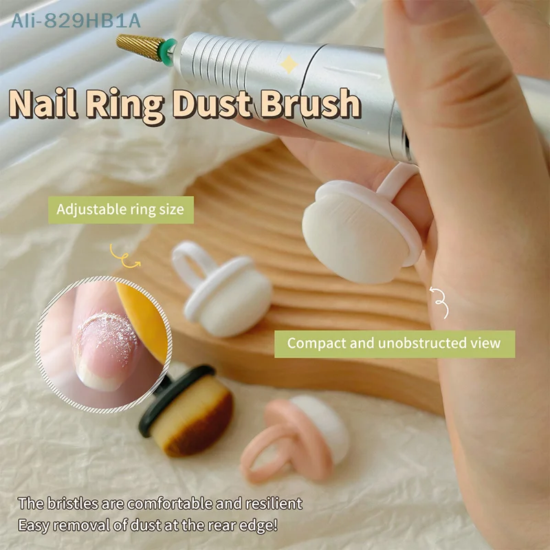 Nails Art Dust Brush Buckle Brush Oval Gel Dust Cleaning Make Up Ring-shaped Brush Manicure Tools