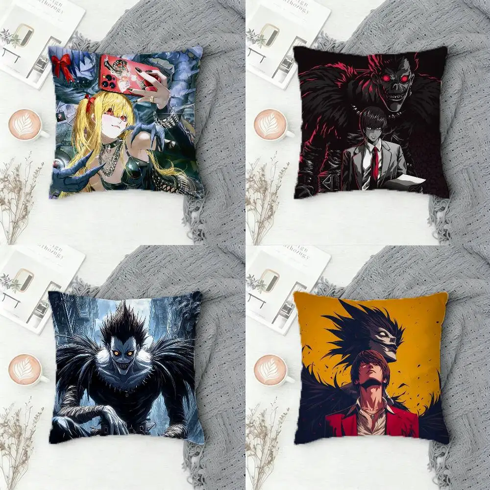 

D-Death Note DN Classic Dark Anime Double-sided Printed Square Pillow Cover Decorative Cushion Cover for Sofa Bedroom Bedside