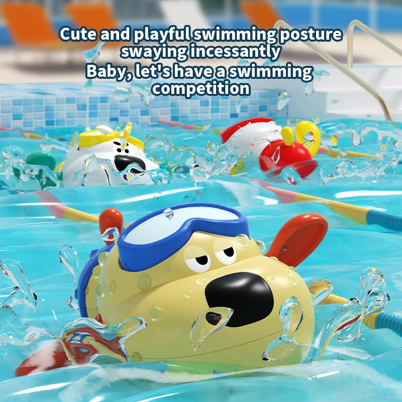 Children's Bath Time Fun Spring Winding Toy Water-loving Dogs Monkey Bathroom Plaything Interactive Bathtub Toy For Kids