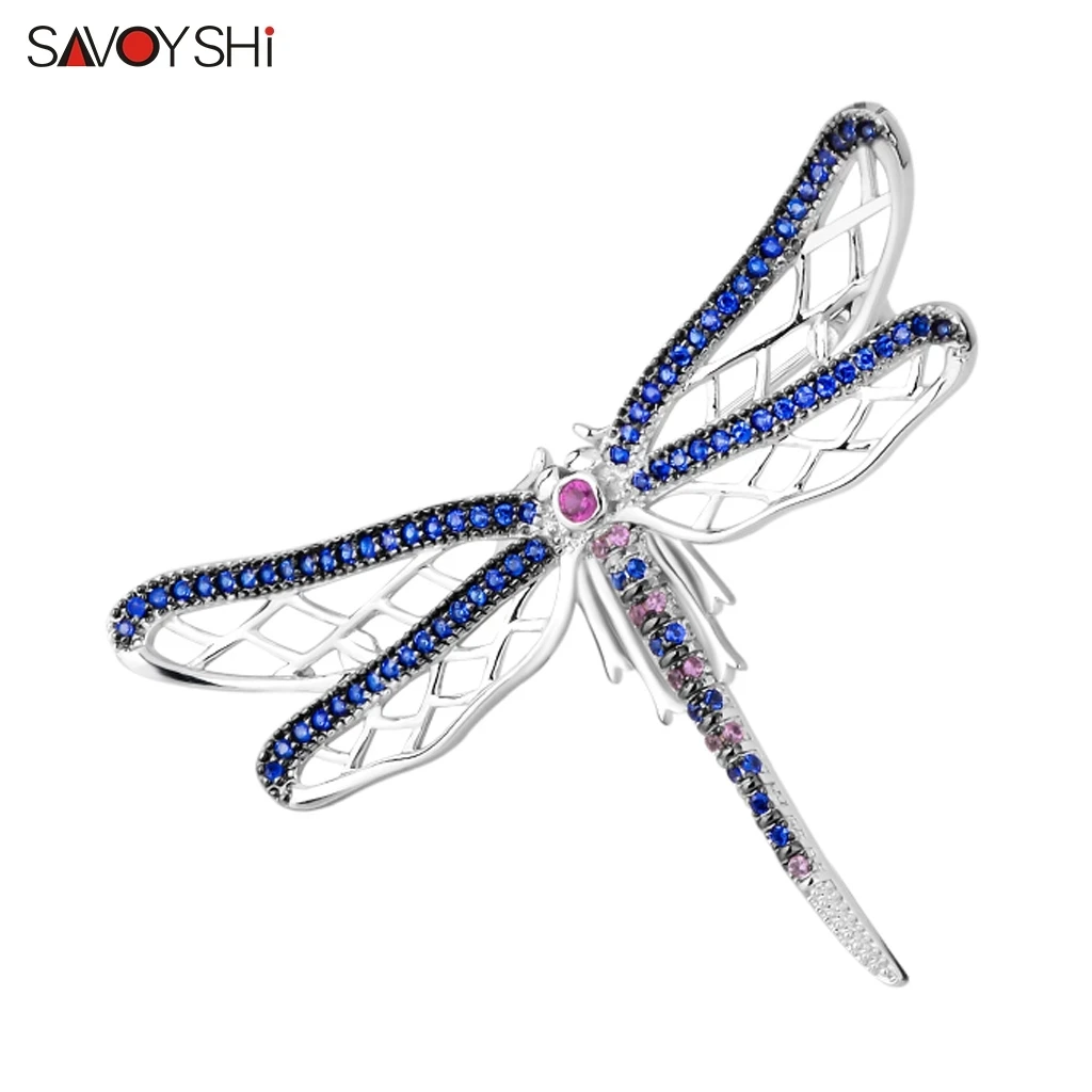 

SAVOYSHI Luxury Dragonfly Brooches For Mens Women Rhinestone Zircon Badge Pin Collar Pins Suit Coat Dress Sweater Accessories