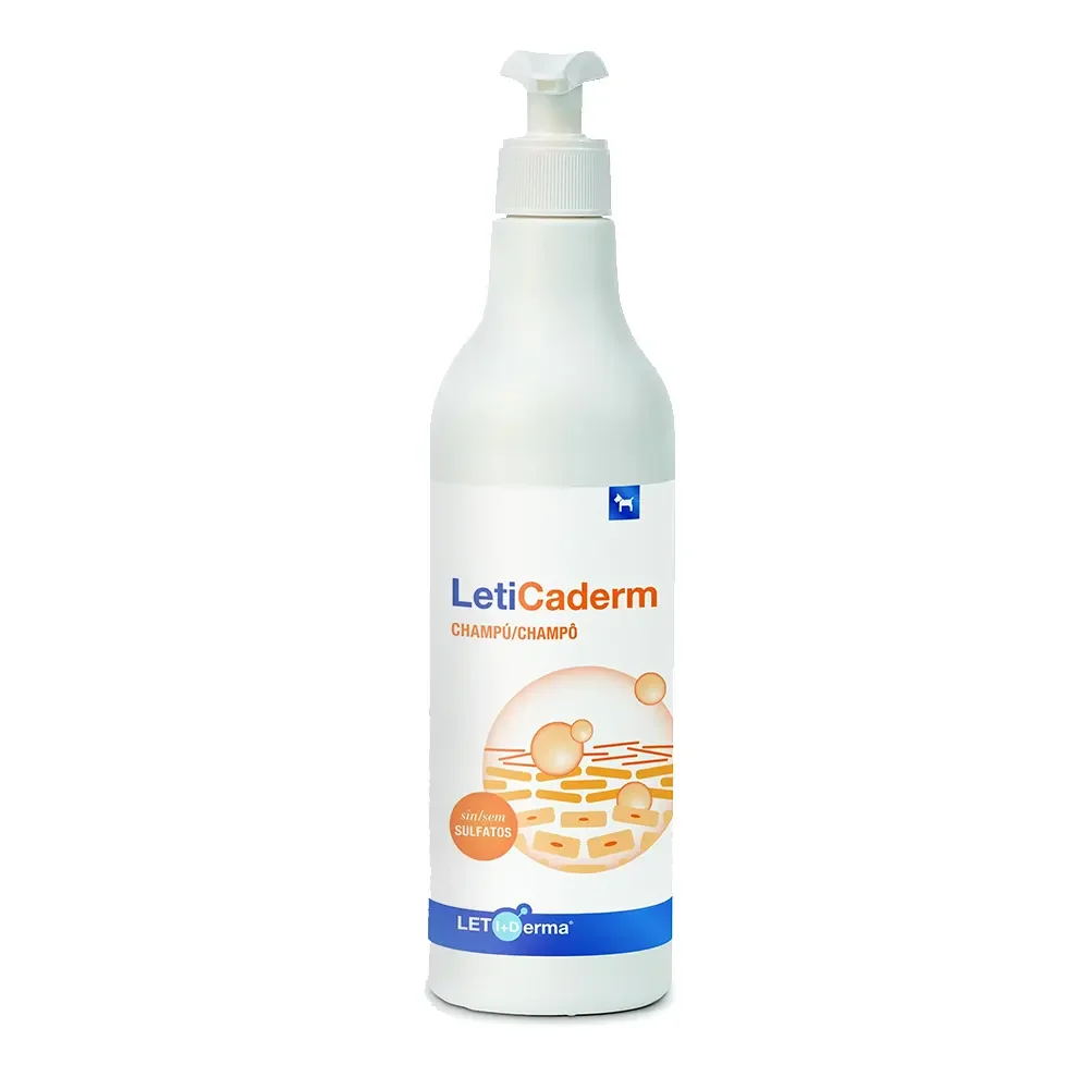 LetiCaderm champú 250 ml limpia, hidrata y calma la piel sensible o atópica Leti