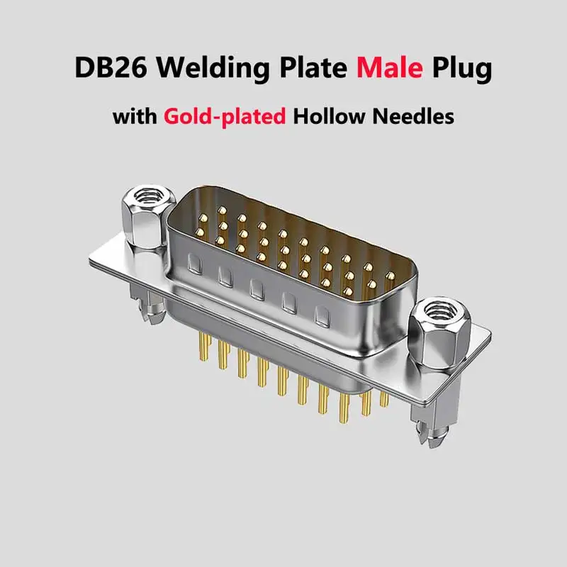 DB26 Male Plug Female Socket Straight Welding Plate In-line Board 3 Rows 26 Pin Serial Port Connector D-SUB 26 Adapters