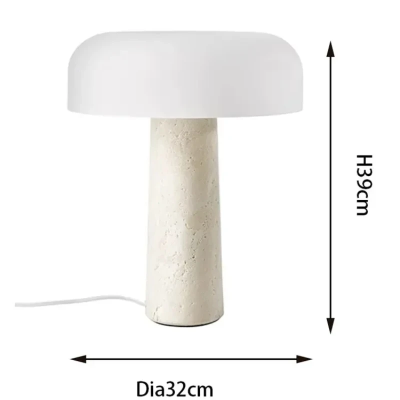 Imagem -02 - Wabi Sabi Marble Stone Led Table Lamp Design Vintage Luzes Interiores Decoração do Quarto e do Sofá Design de Luxo