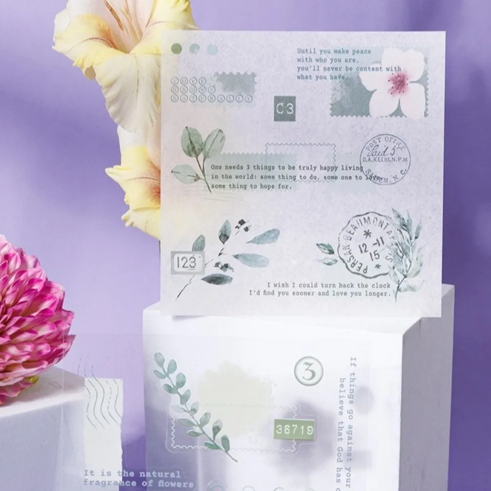 20 teile/buch Vier Jahreszeiten Thema Floral Aufkleber Buch Licht Retro Backing Aufkleber Schneiden Sammelalbum INS Stil DIY Handwerk