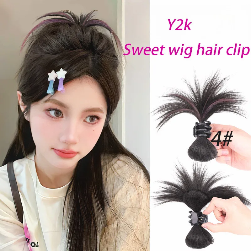 Elegant Feather Shaped Wig Hair Clip for Woemn Sweet Y2k Ponytail Clip Fashion Girl Wig Hair Clip