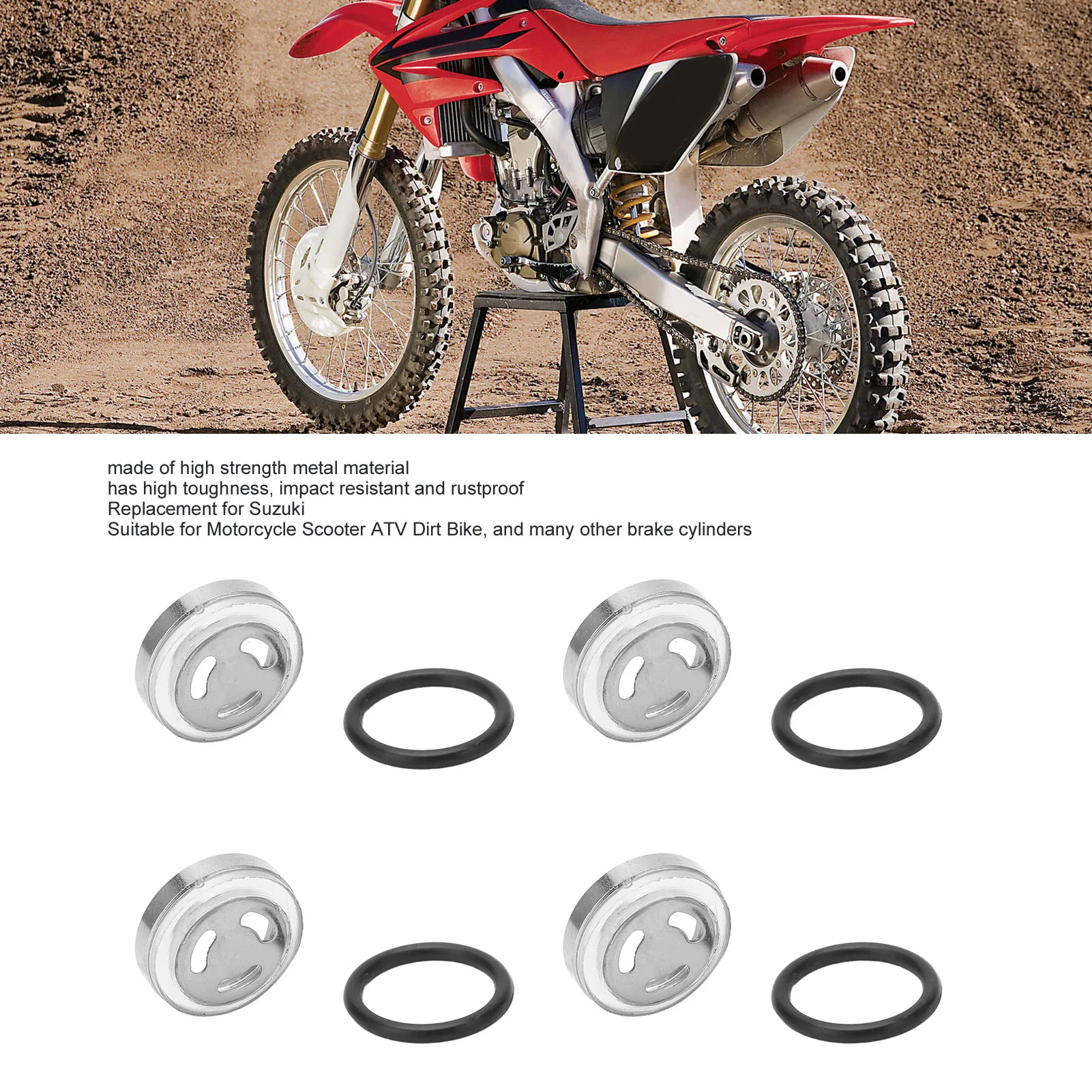 4 Pcs Brake Master Cylinder Reservoir Sight Gasket Set Motorcycle Accessory For Scooter ATV Dirt Bike