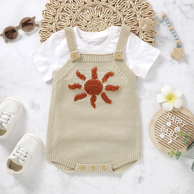 

Baby Bodysuits Knitted Newborn Boy Clothes 0-18M Overalls Tops Fashion Cute Sun Romper Infant Girl Jumpsuit Long Sleeve Playsuit