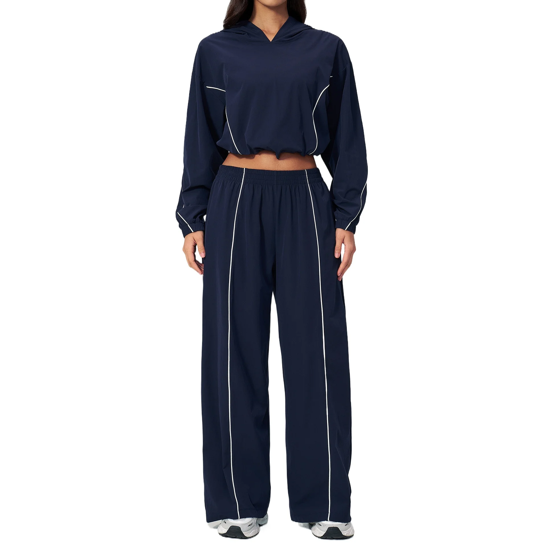 Custom LOGO women's outdoor cool sunscreen sportswear UV protection quick-drying hoodie trousers two-piece set