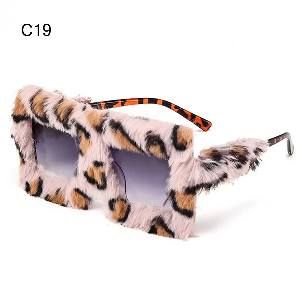 

Y2K Oversized Sunglasses Soft Fluffy Style Winter Shades Party Christmas Halloween Cosplay Novelty Glasses for Women