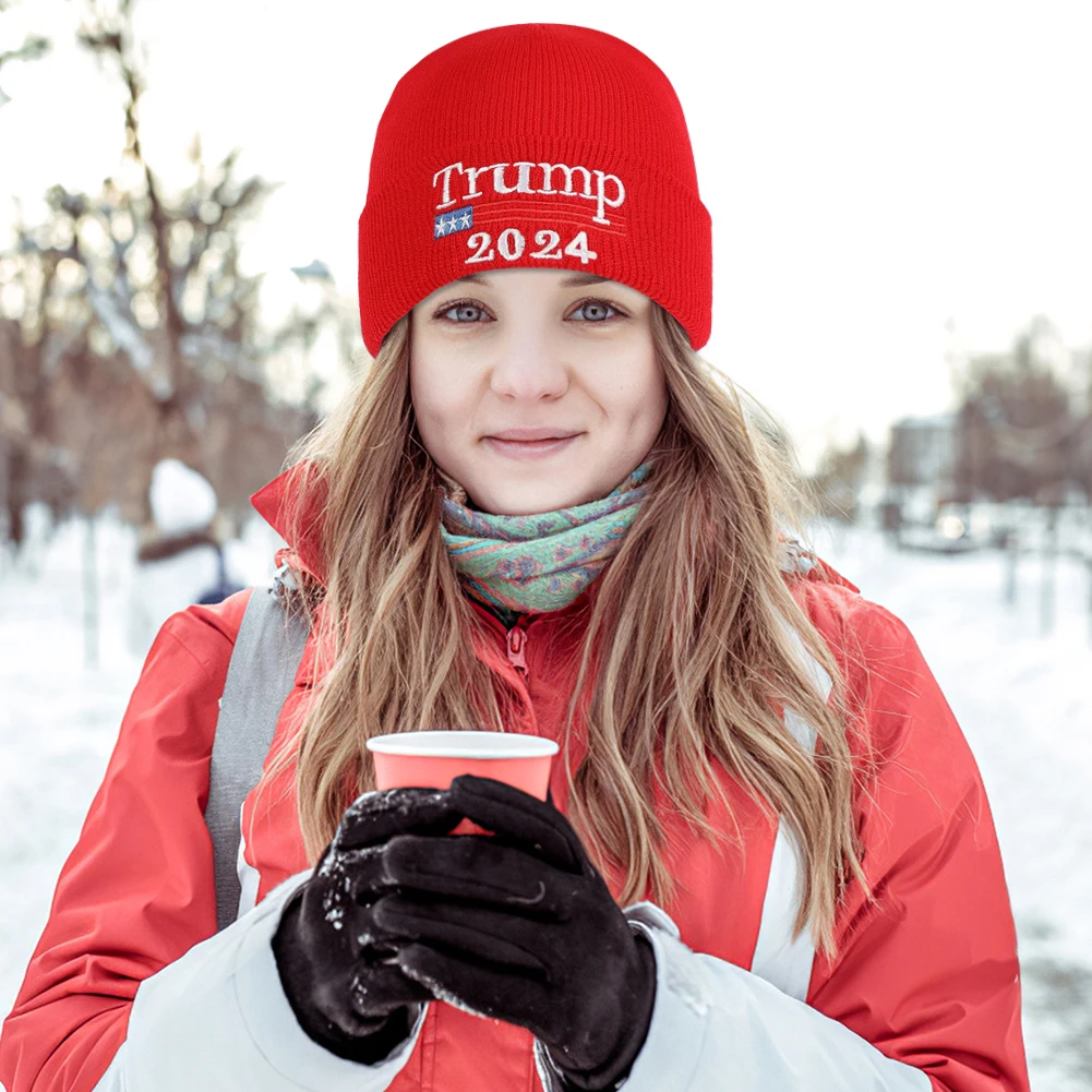 2024 Trump Beanie Hat Transpirable Donald Trump Hat Multifuncional EE. UU. Trump Gorro de punto Trump Gorro de punto de invierno para hombres y mujeres