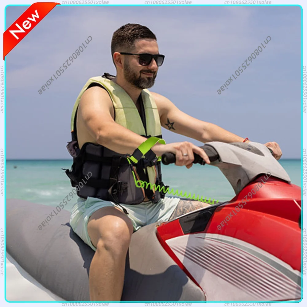 Jet Ski Safety Lanyard with Buckle Boat Motor Safety Tether Lanyard Key Reminder Rope Safety Tether for Outboard Engine Motor