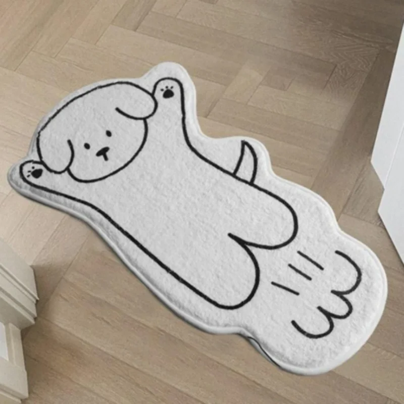 VIKAMA Cartoon-Teppich im minimalistischen Stil, Nachttisch-Teppich, Wohnzimmer, kleiner Teppich, Sofa-Teppich, hautfreundliche Heimdekoration
