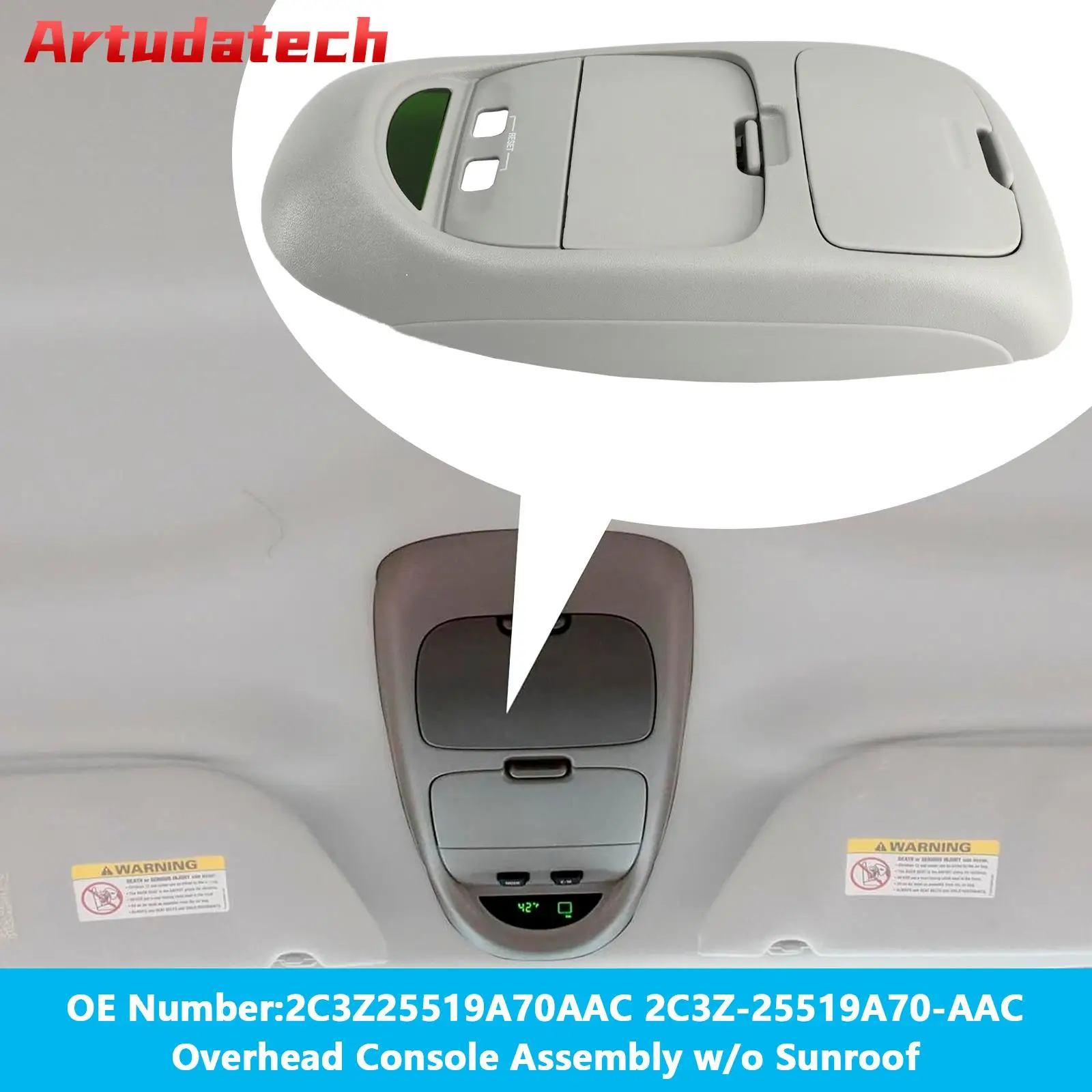 

Верхняя консоль Artudatech в сборе без люка, серая для Ford F250 Super Duty 2002-2004 гг.