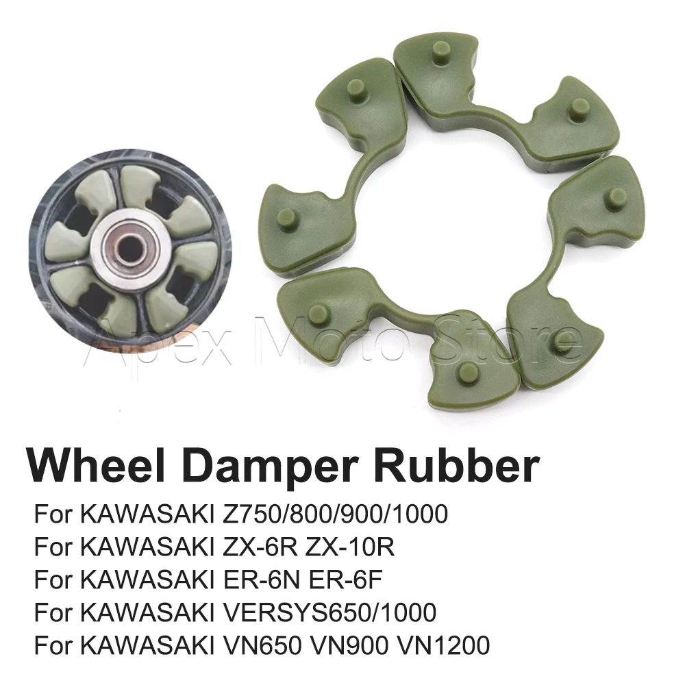 

For Kawasaki Z750 Z800 Z900 Z1000 ZX6R ZX10R VERSYS 650 1000 VN650 VN900 VN1200 Sprocket Hub Damper Rear Wheel Rubber Buffer Set