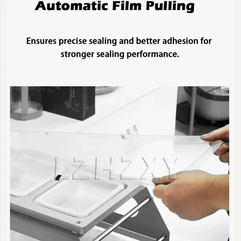 Commercial Lock Crisper Sealing Machine Takeaway Disposable Lunch Box Manual Tray Sealer 304 Stainless Steel Sealing Machine