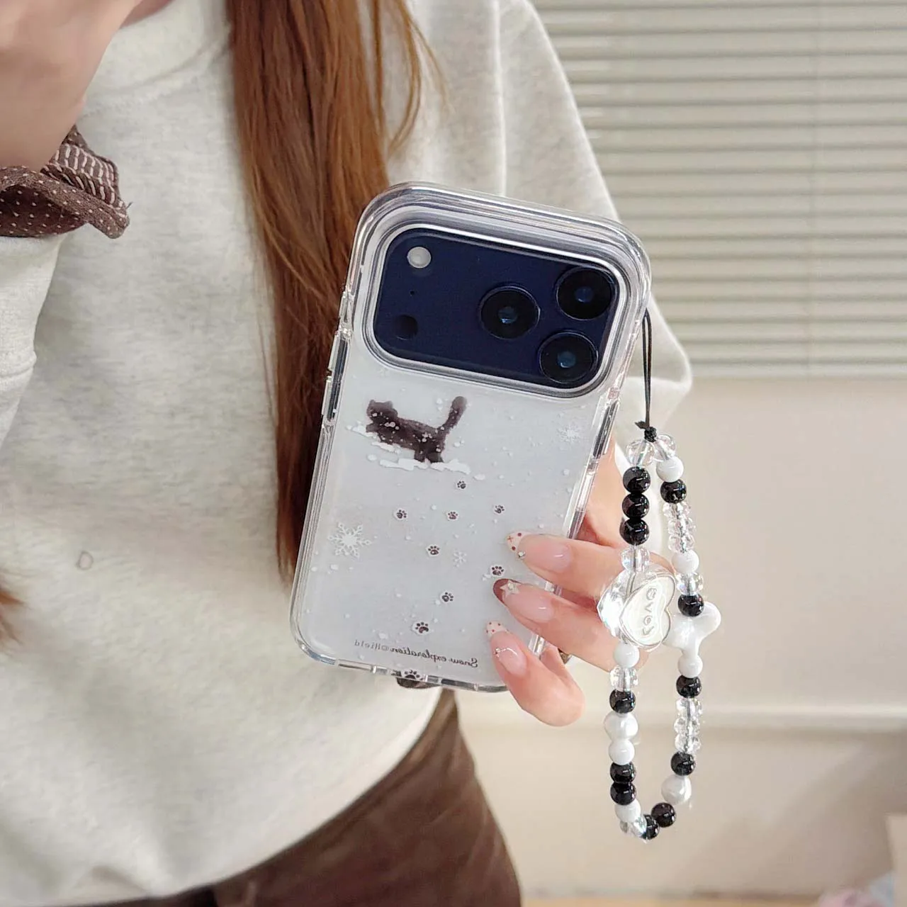 Чехол для телефона «Счастливое Рождество» с милым котом, снежинкой imd, чехол-браслет для iphone 13 15 14 pro max 16 17 pro max capa