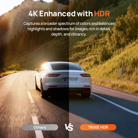 Видеорегистратор 70mai T800E 4K HDR с GPS и голосовым управлением — фото модели