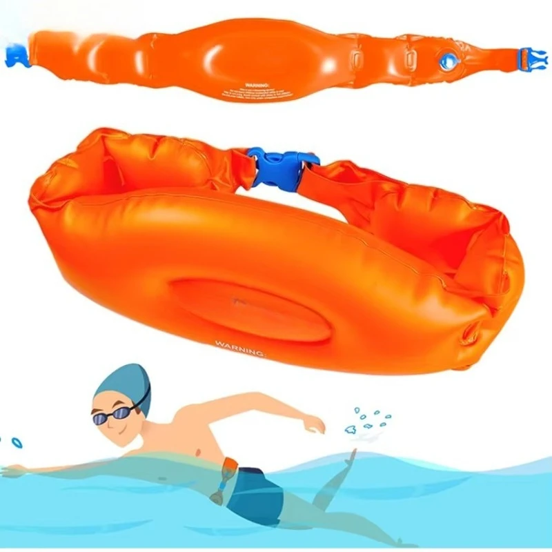 Durable 0.3mm PVC inflatable swim strap with adjustable buoyancy to assist water safety and training