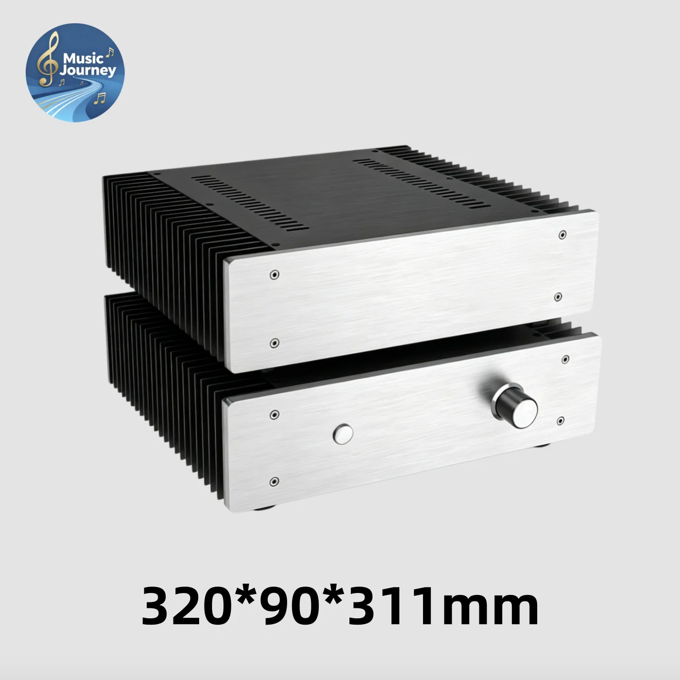 320*90*311mm Aluminium Class‑A Power Amplifier Chassis, DIY HIFI Class AB Amp Enclosure with Heatsink Empty Case Shell