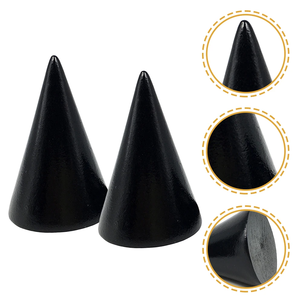 

2Pcs Watch Display Stand Simple Ring Holder Wood Jewelry Cone Rack for Home Showcase Selling Storage Organizer