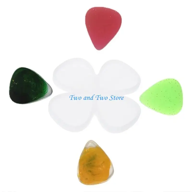 HX6F DIY Guitar Thumb Finger Picks UV Epoxy Mold Handmade DIY Keychain Pendant Mold