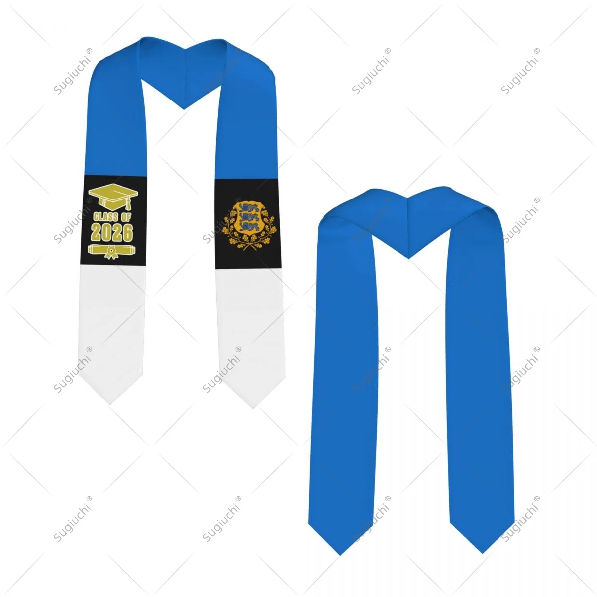 

Estonia Flag Class Of 2026 Graduation Stole Sash Scarf For International Students Proud Ceremony Adult Unisex