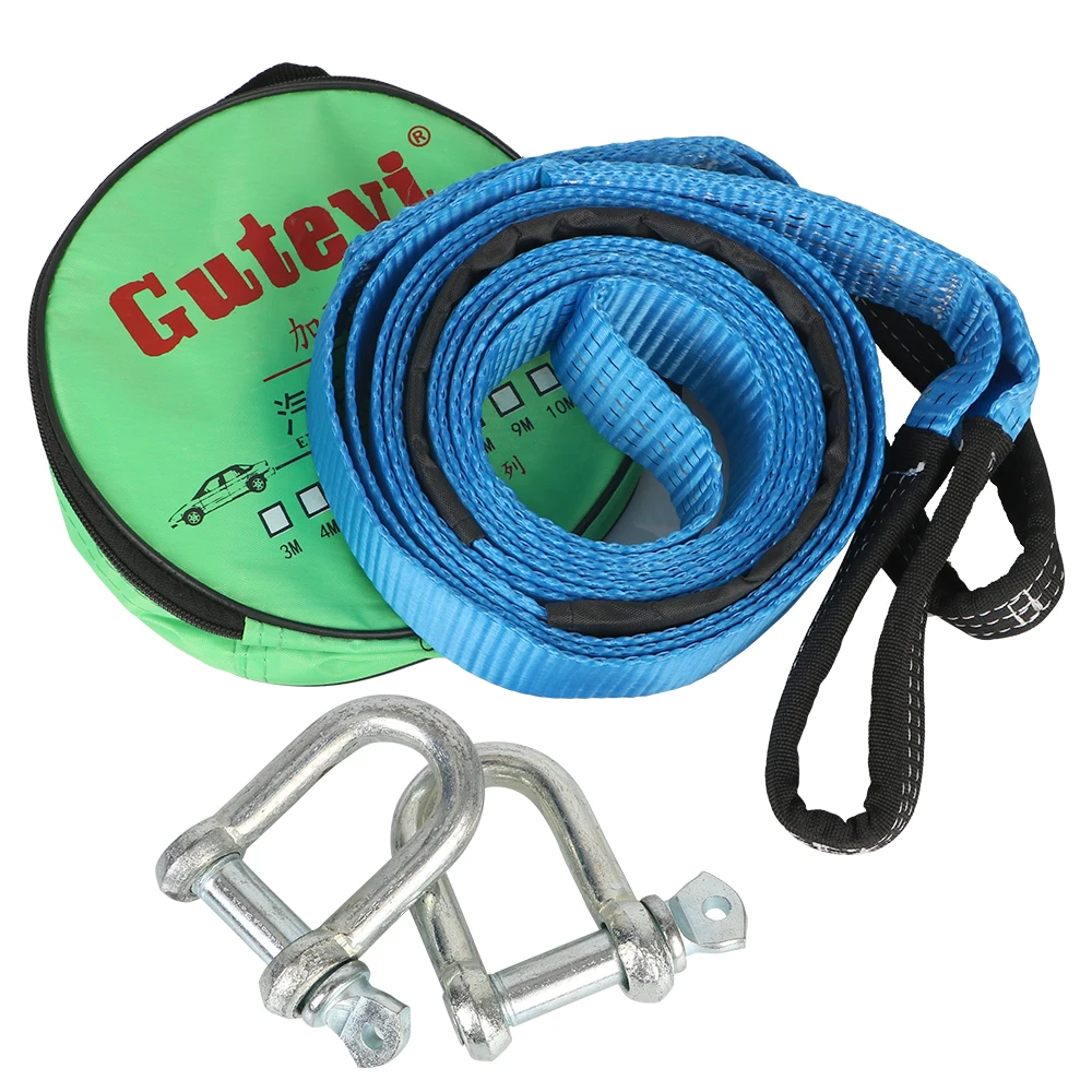 8 Tons For Heavy Duty Car Emergency Car Accessories Tow Strap Car Towing Rope With Hooks High Strength Nylon Tow Cable 5M